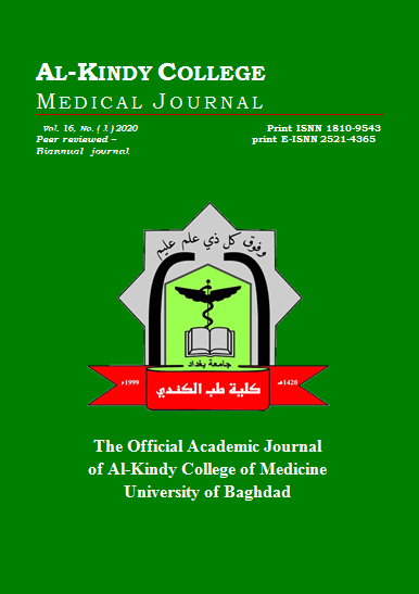 					View Vol. 16 No. 1 (2020): AL-Kindy College Medical Journal Vol.16 No.1
				